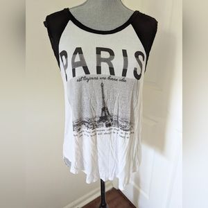 [Love Culture] Paris Black White Tank - L
